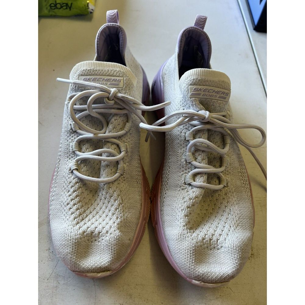 Skecher BOBS B Flex - Color Optics Sneaker 117109 Off‎ White Multi Womens Sz 10